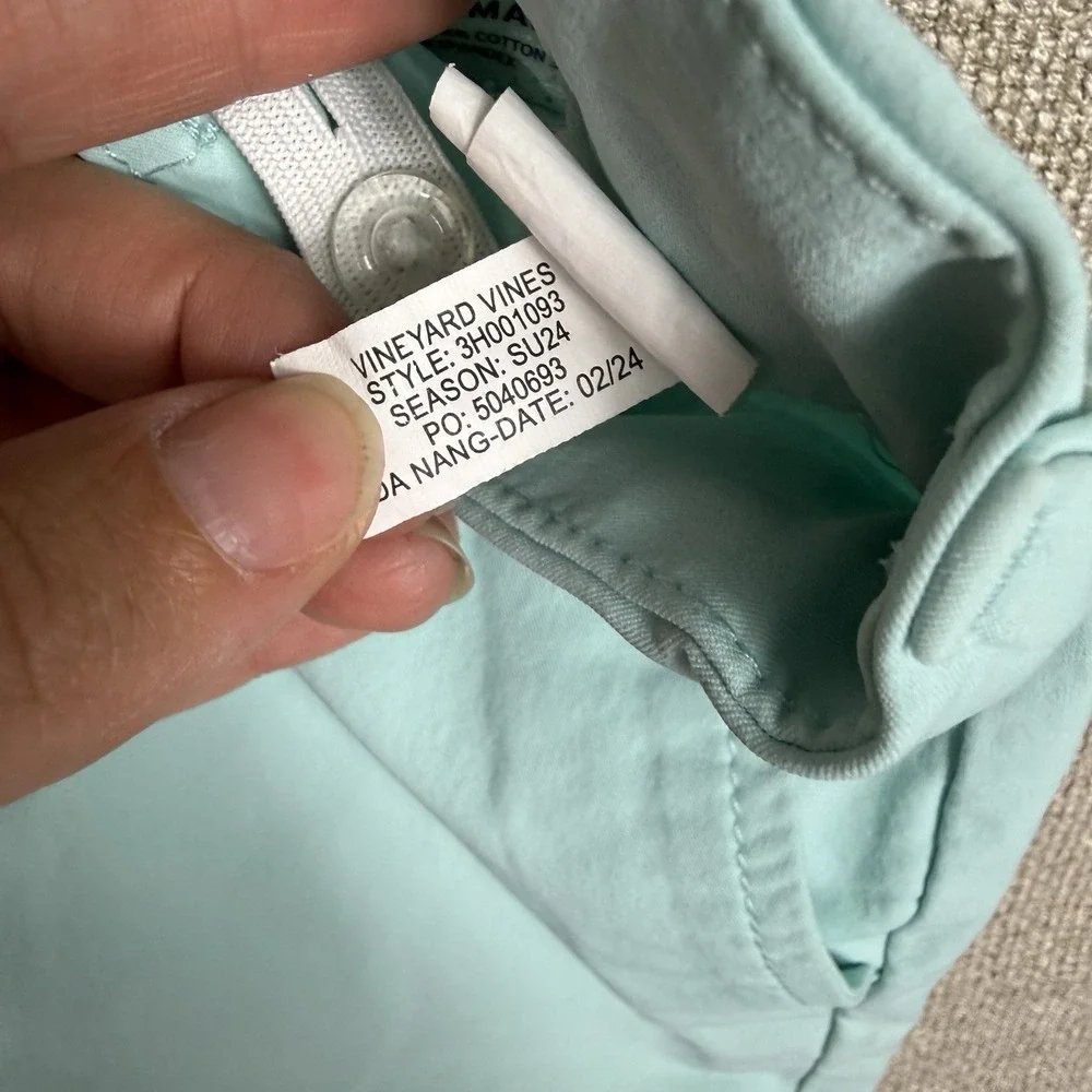 Vineyard Vines Boys Performance Shorts Size 12 Aqua Blue Stretch Chino